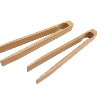 China Sustainable Wooden BBQ Food Snack Tongs GRILL Clip Buffet Food Tongs Bread Steak Kitchen Clamp Serving Tool for sale