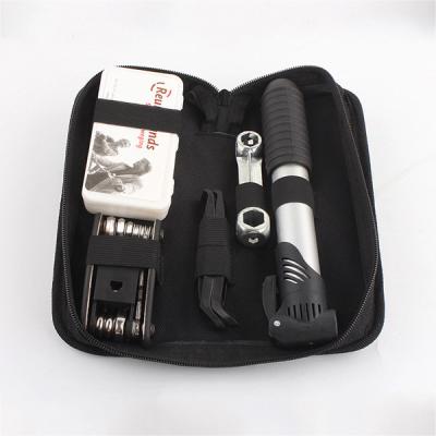 China Easy To Carry Multifunctional Wholesaler Bicycle Motorcycles Repair Tool Bicycle Repair Kit With Mini Pump for sale