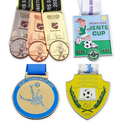 China Europe Manufacturers Pictures Custom 3d Metal Logo Girls Sports Awards Medal For Soccer for sale