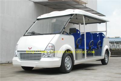 China Electric Tourist Vehicles 11 Seats Blue Airport Resort Car With High Frequency Onboard Charger for sale