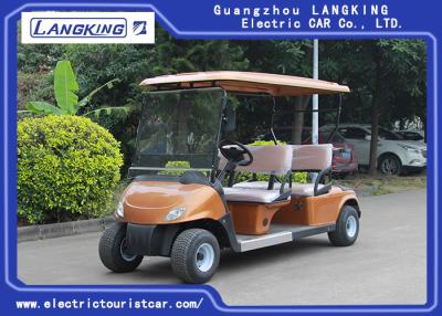 China Golden Color Electric Four Passenger Golf Cart With 48V Battery For Sightseeing CE Approved for sale