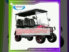 Luxury CE Approved Electric Hunting Cars 4 Person Golf Cart 48v Controller For Park Airport