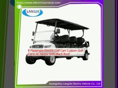 8 Passenger Electric Golf Cart Custom Golf Carts AC Motor With Black Roof