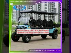 6 Person Electric Golf Carts , Mini Battery Operated Golf Buggy Safety For Children