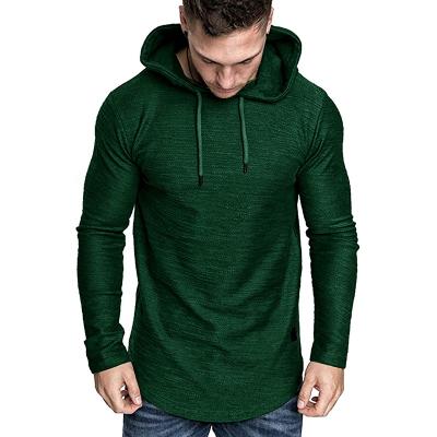 China 2021 Anti-wrinkle OEM Winter Plain Dark Green White Long Sleeve Stylish Custom Casual Pullover Polyester Cotton Men Male Hoodie Streetwear for sale