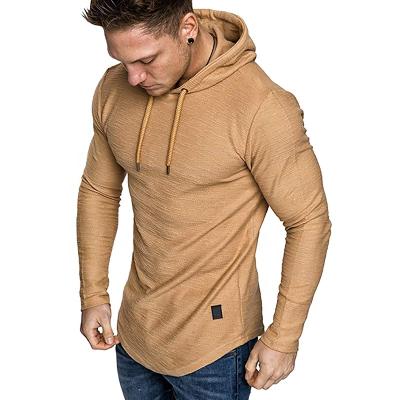 China Autumn Gym Khaki Plain Blank Hoodies Men's Performance Anti-wrinkle Cotton Polyester Men's Long Sleeve Hoodies Pullover Bulk Oversized Hoodie for sale