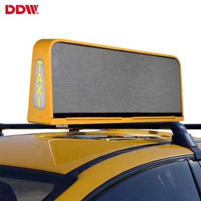 China Outdoor Car Advertising Led Screen Roof Sign Taxi Top Led Display for sale