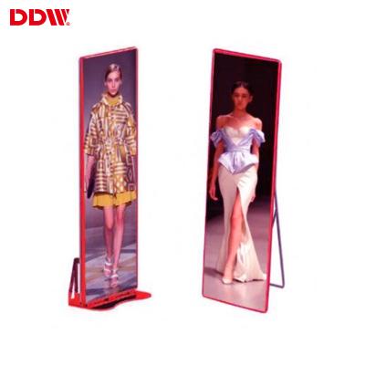 China Indoor led digital display poster Wifi 4g control p2 p3 p4 floor standing led mirror screen digital signage display led poster for sale