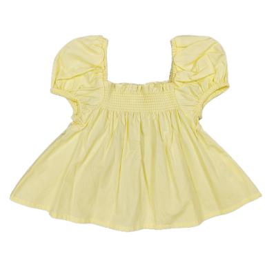 China Fashionable and Comfortable Kids Girl's Lovely Cotton Cozy Yellow Dress for sale