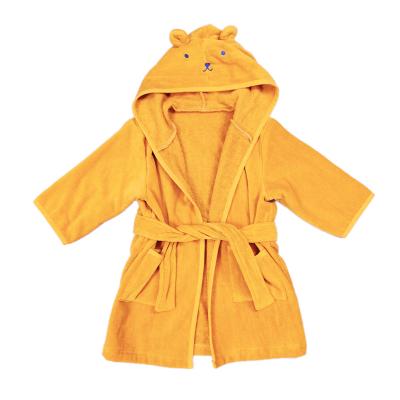 China Comfortable 80%cotton 20%polyester Girls Breathable Pajamas Yellow Bathrobe for sale