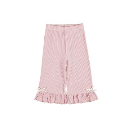 China Viable Breathable Multiple Colors Designer Lace Hem Girls Long Pants for sale