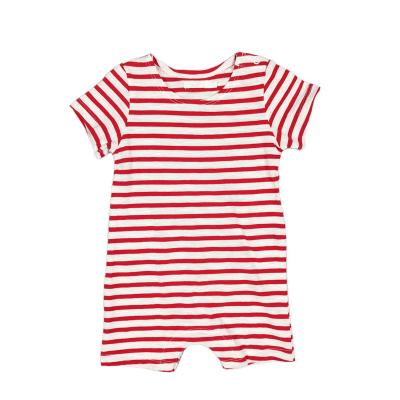 China Factory Supply Great Price Breathable Short Baby Striped Solid Cotton Romper for sale