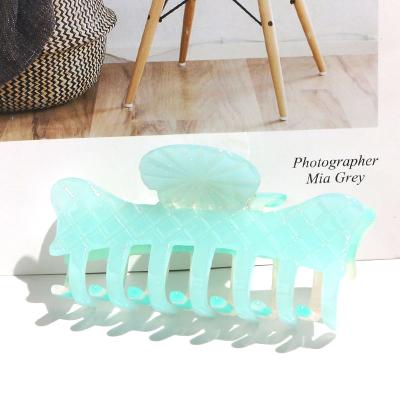 China Pure Color Hair Claw Summer Daily Decorative Large Jelly Claw Clips Resin Acetate Non-Slip Large Hair Claw Clips Strong Hold Hair Clamp Jaw Clips for sale