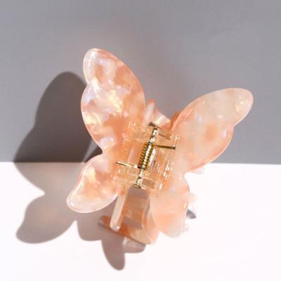 China Yiwu Eco-friendly Manufacturer Cute Little Butterfly Hair Claw Clips For Women Fashion Girls Decorated Hair Claws Stylish Acetate Hair Clamp for sale