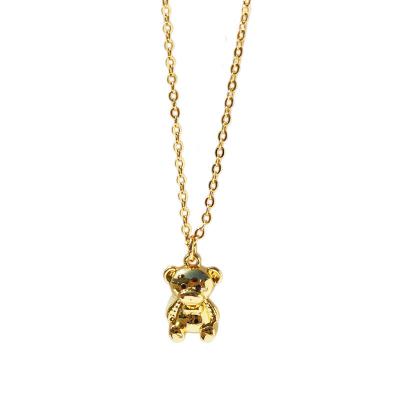 China Europe and America Fashion Jewelry Gold Bear Necklace Women America Gift Chain Party Figure Necklaces Wedding Pendant Trans-European for sale