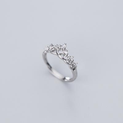 China Fashionable 925 Sterling Silver Cubic Zirconia Diamond Queen Tiara Princess Delicate Ring Jewelry for sale