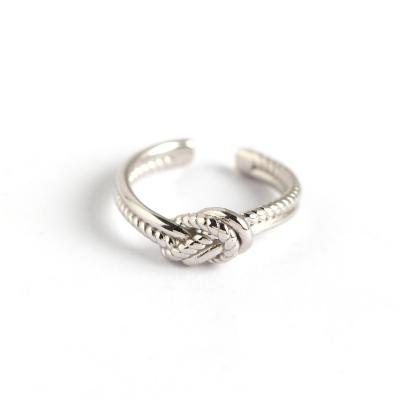 China Cute Fashion Design Knot 925 Sterling Silver Unique Ring For Young Girl for sale