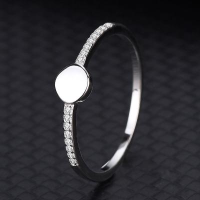 China 100% 925 Sterling Silver Casual/Sporty Pave Setting Cubic Zirconia Circle Sign Ring for sale