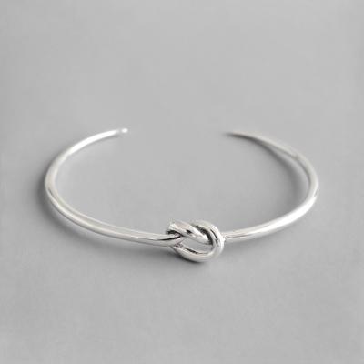 China BOHEMIA Women Fashion Love Knot Cuff Bangle 925 Sterling Silver Bracelet for sale