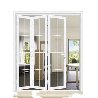 China Modern Design Heat Insulation WEI CREDITOR Heat Proof Aluminum Alloy Soundproof Aluminum Clad Wood Folding Doors For Villa for sale