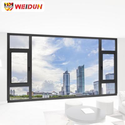 China Swing WEIDUN brand Fixed the window high quality aluminum alloy casement window for home for commercial building modern design for sale