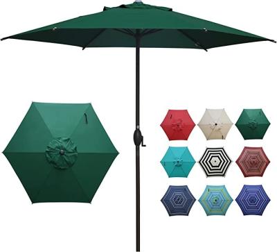 China Sun Wind Rain Proof 9ft Patio Umbrella Outdoor Umbrella Table Market Umbrella with Push Button Tilt and Crank for sale