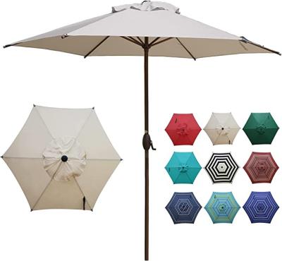 China Sun Wind Rain Proof 9ft Patio Umbrella Replacement Canopy Market Umbrella Top Outdoor Umbrella Canopy with 8 Ribs for sale