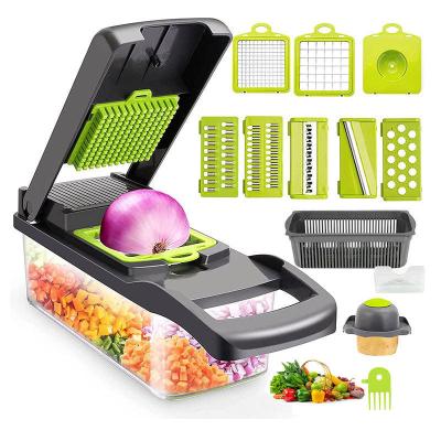 China Hotel 12 in 1 manual veggie slicer vegetabldicer vegetable mandoline cleaver for sale