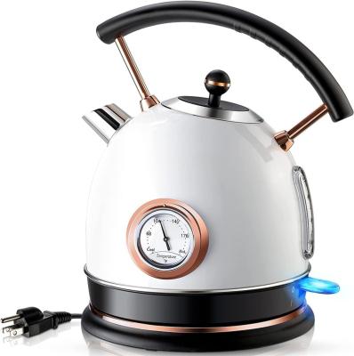 China 360 Stainless Steel Cordless Light Electric Kettle 1.8L Portable Fast Boiling LED Retro Base Unique Appearance With Temperature Measurement for sale