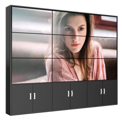 China Indoor full screen 8mm lcd advertising display device screen videowall splicing video wall for sale