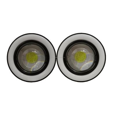 China Diecast Aluminum Housing 3inch COB Led Angel Eyes Fog Light 30W FISH EYES YELLOW COB LED Driving Lights Fog Lamp for sale