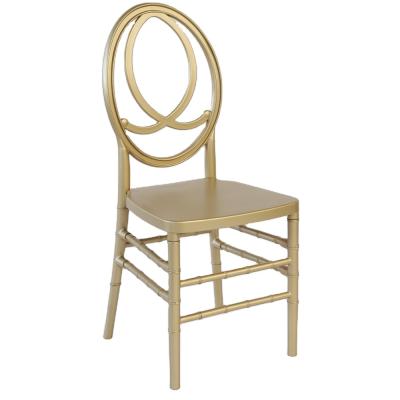 China Durable Party Event Banquet Rental Wedding Dining Gold Color Resin Phoenix Chair for sale