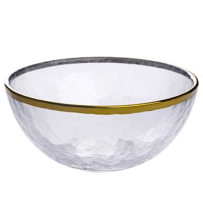 China Tough High Quality Durable Using Various Popular Clear Wedding Gold Rim Glass Charger Plates for sale