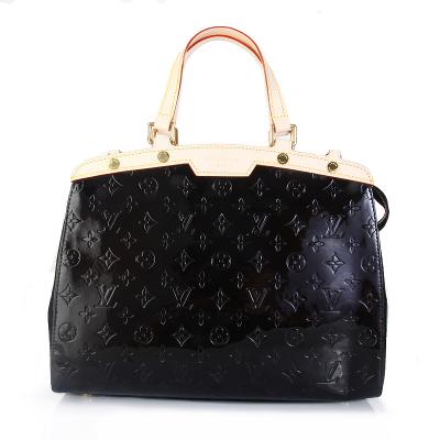 China Black Oxidizing Cowhide Leather Trimming LV Monogram Vernis Brea MM Tote for Lady M91453 for sale