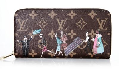 China Canvas Louis Vuitton Zippy Wallets Illustre with Golden Metallic Brass Hardware M60291 for sale