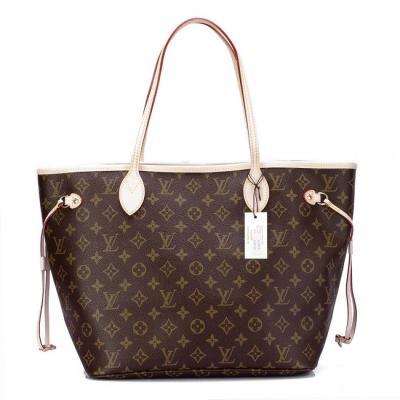 China Stylish Mirror Perfect quality LV Monogram Handbags Neverfull with Light gold hardware for sale