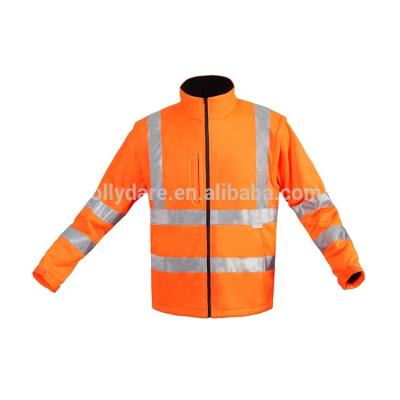 China Hi Vis Outdoor Fashion Men Waterproof Softshell Safety Breathable Reflective Orange Jackets for sale