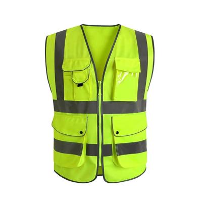 China LED FLASH RTS Class 2 Safety Reflective Vest With 9 Pockets And Zippers Front High Visibility Safety Vests With Fast Shipping for sale