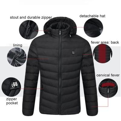 China Waterproof 2021 New Winter Men USB Warm Heating Shirts Hooded Smart Thermostat Waterproof for sale