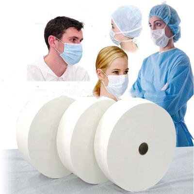 China Anti-bacteria surgical fabric making material roll facemask sms raw material nonwoven fabric Disposable Facemask for sale