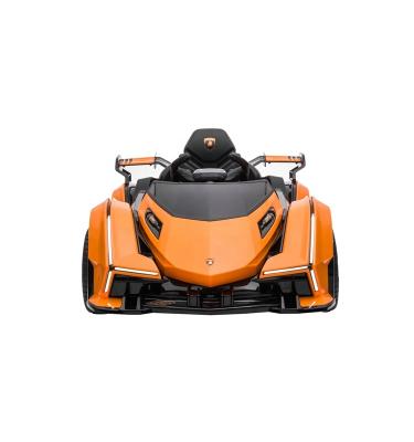 China 2.4G Lamborghini remote control licensed ride on car children electric car orange color rechargeable battery car for sale