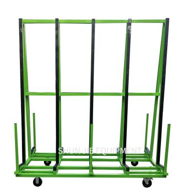 China Transport Glass 2.4 Meter Heavy Duty Glass Trolley A Frame Durable Transport Racks With Four Wheels For Industrial for sale