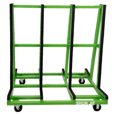 China Heavy Duty Glass Carrier Glass Cart Racks Durable Granite Marble Slab Storage Rack A Frame Glass Trolley for sale