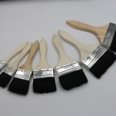 China Stiffen 1.5 Inch Handle 10mm Bristle Brush Wood Barbecue Brush Black Thick High Quality Bristle Brush for sale