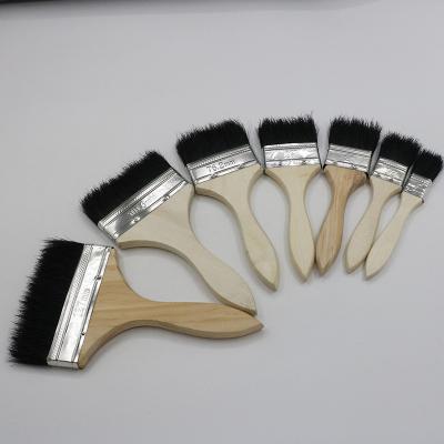 China High Quality Black One Inch Thick Wooden Bristle Brush Bristle Brush Handle 9mm Bristle Paint Brush Barbecue Brush for sale