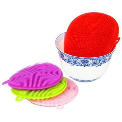 China Sustainable Pot Pan Wash Cleaning Brushes Cleaner Silicone Dish Washing Brush Bowl Sponges Scrubbing Pads Kitc for sale