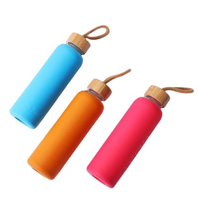 China Good Quality Viable Non-slip Portable Silicone Hot Selling Glass Water Bottles for sale