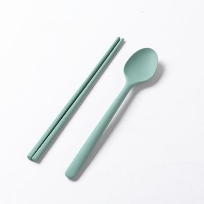 China Viable Hot Selling Food Grade Silicone Spoon Chopsticks Set High Temperature Resistant Non-discolored Rice Spoon Non-slip Spoon for sale