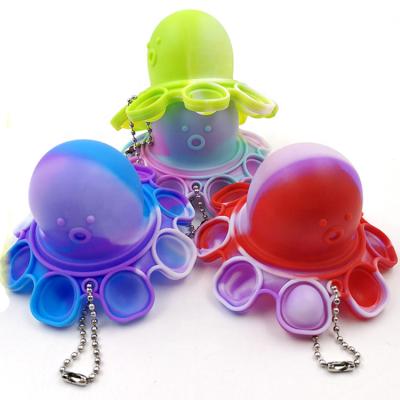 China New Creative Soft Plush Decompression Double Sided Single Sided Flipping Doll Face-Changing Octopus Dimple Keychain Silicone Squeezing Toys for sale