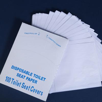 China Factory Wholesale Hygienic Flushable Disposable 1/4 Times 100 Pcs Disposable Toilet Seat Cover For Airline for sale